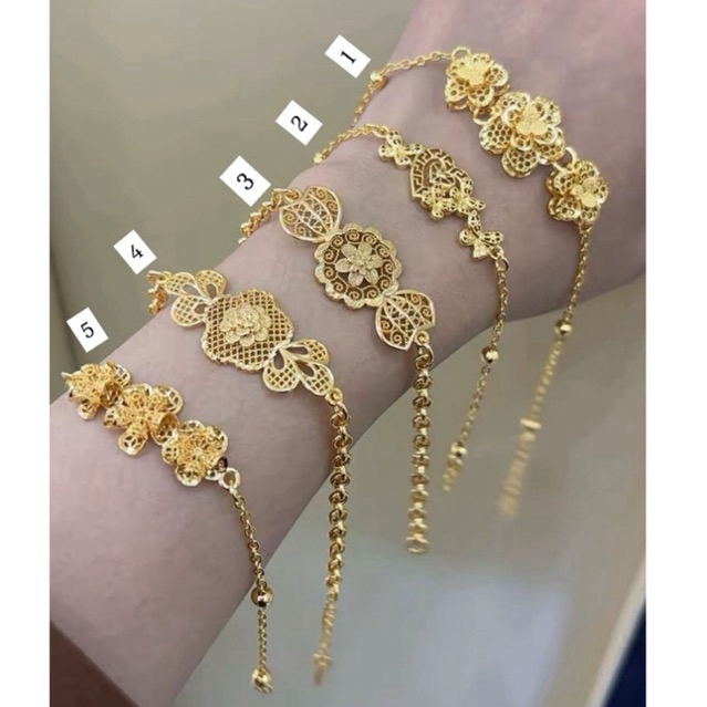 ayrahaccesories gelang bunga Bangkok lapis emas 24k