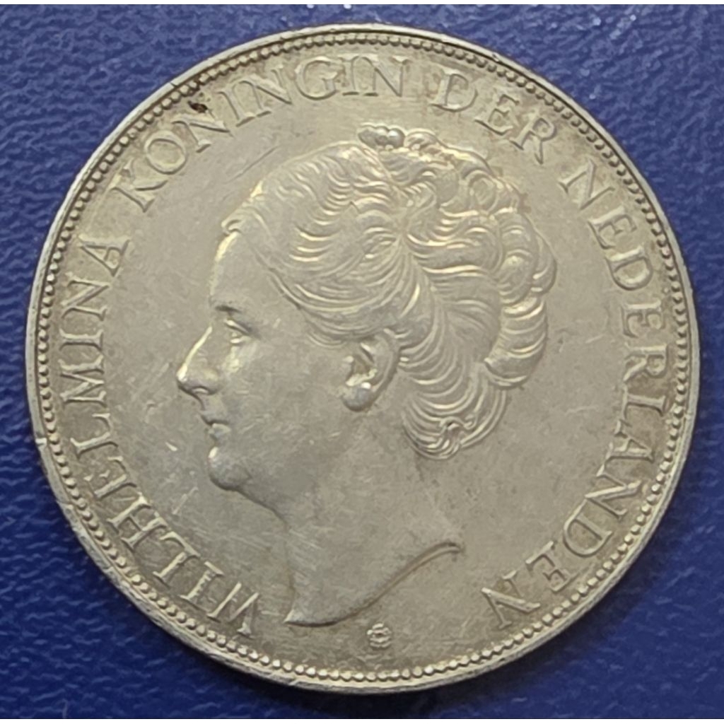 Koin Perak 2½ Gulden 1937 Wilhelmina