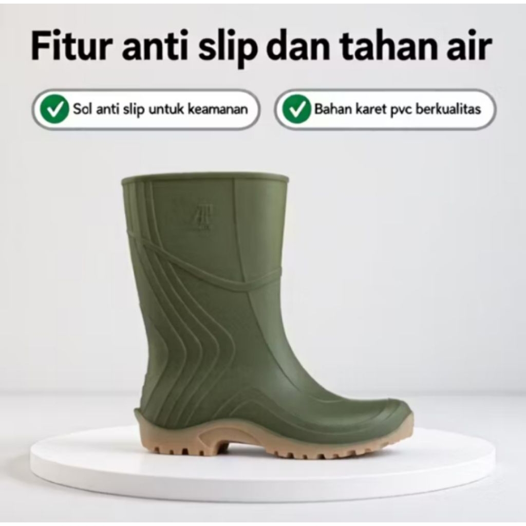 Sepatu Boots Bahan PVC Karet Anti Slip Harga TERMURAH Sepatu Boots Karet pendek Ardilles Backhoe Ant