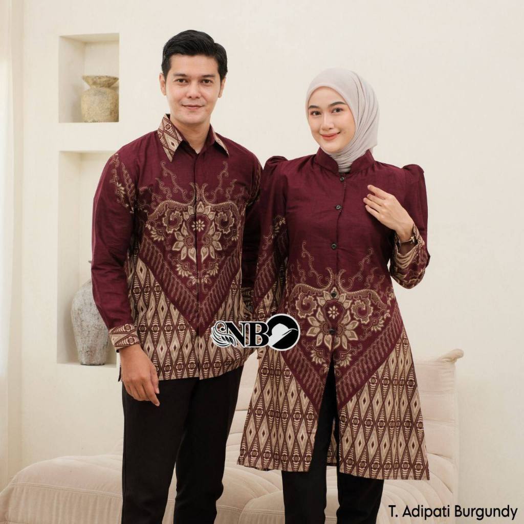 Batik Tunik Couple Modern Set Pakaian Couple Kemeja Batik Pria Premium Baju Batik Couple Tunik Busui
