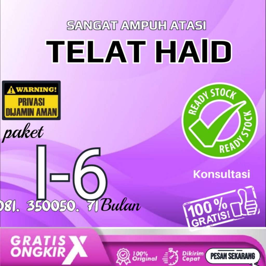 Obat Telat Datang Bulan Pelancar Haid Menstruasi Tidak Teratur Nyeri Haid PCOS Jamu