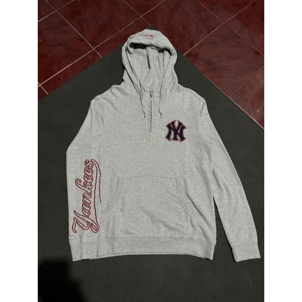 Halfzip Hoodie MLB Yankees Spellout Full bordir