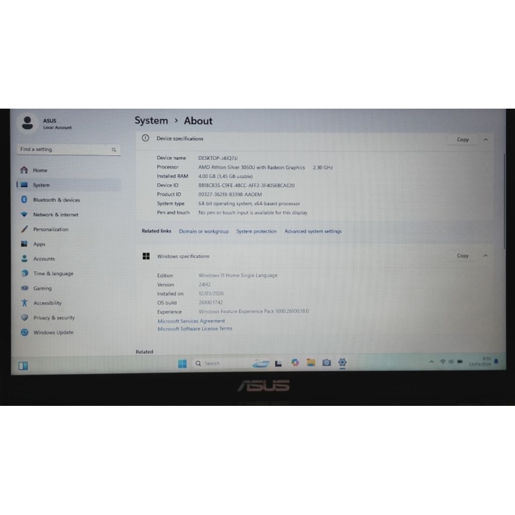 Laptop Asus M409D - Amd Athlon