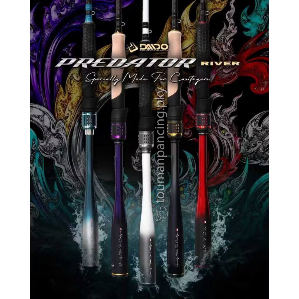 Touman Pancing - Daido Predator River Joran Baitcasting BC 6-14lb 198cm Carbon Hollow Kuat 8kg