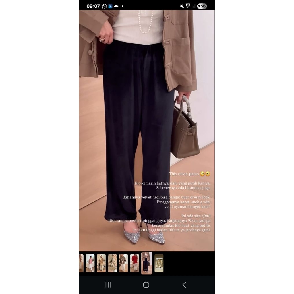 JiiGloria Black Velvet Pants size L Jii Gloria