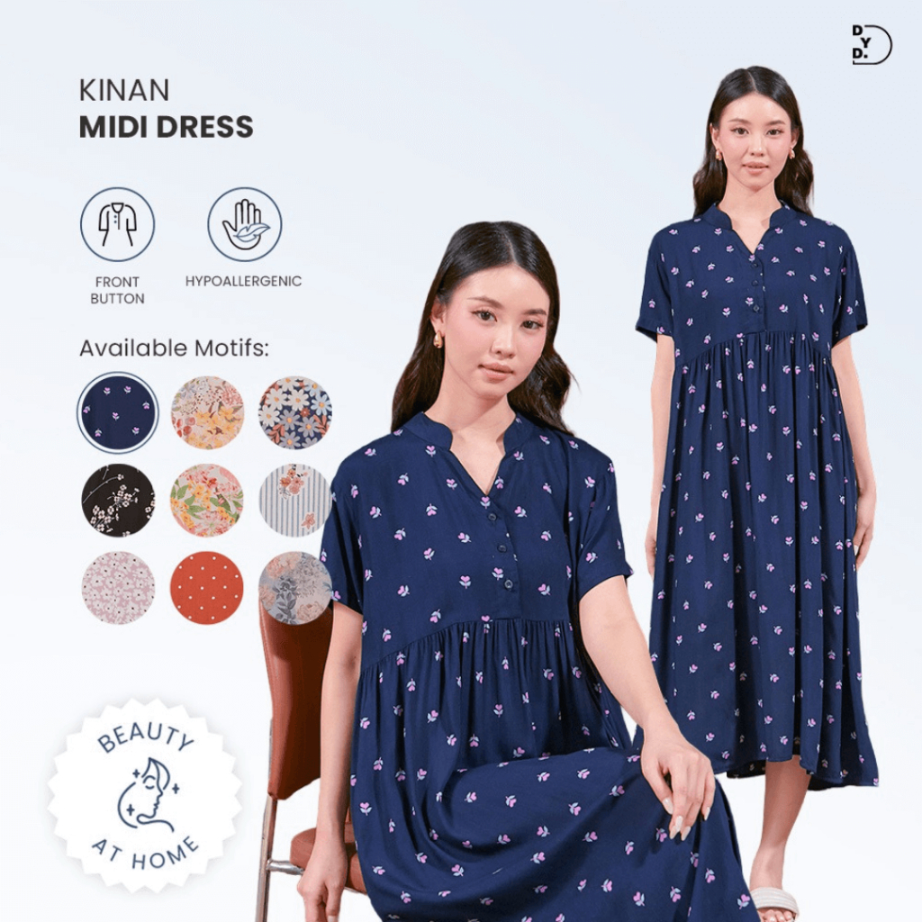 Kinan Midi Dress | Homedress Bahan Rayon by DYD Label