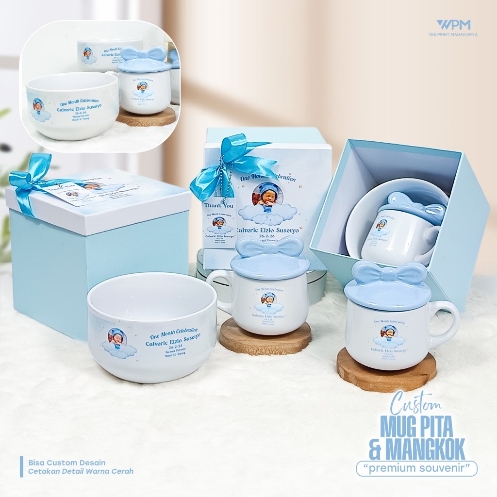 Hampers Hard box Mug susu and Mangkok