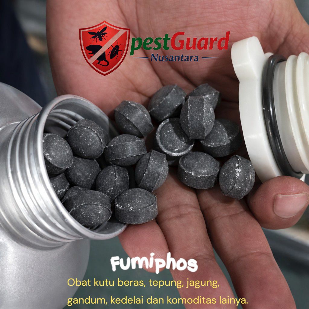 Fumiphos 20 Butir – Obat Kutu Beras, Kutu Jagung & Hama Gudang Ampuh | Fumigan Aluminium Phosphide