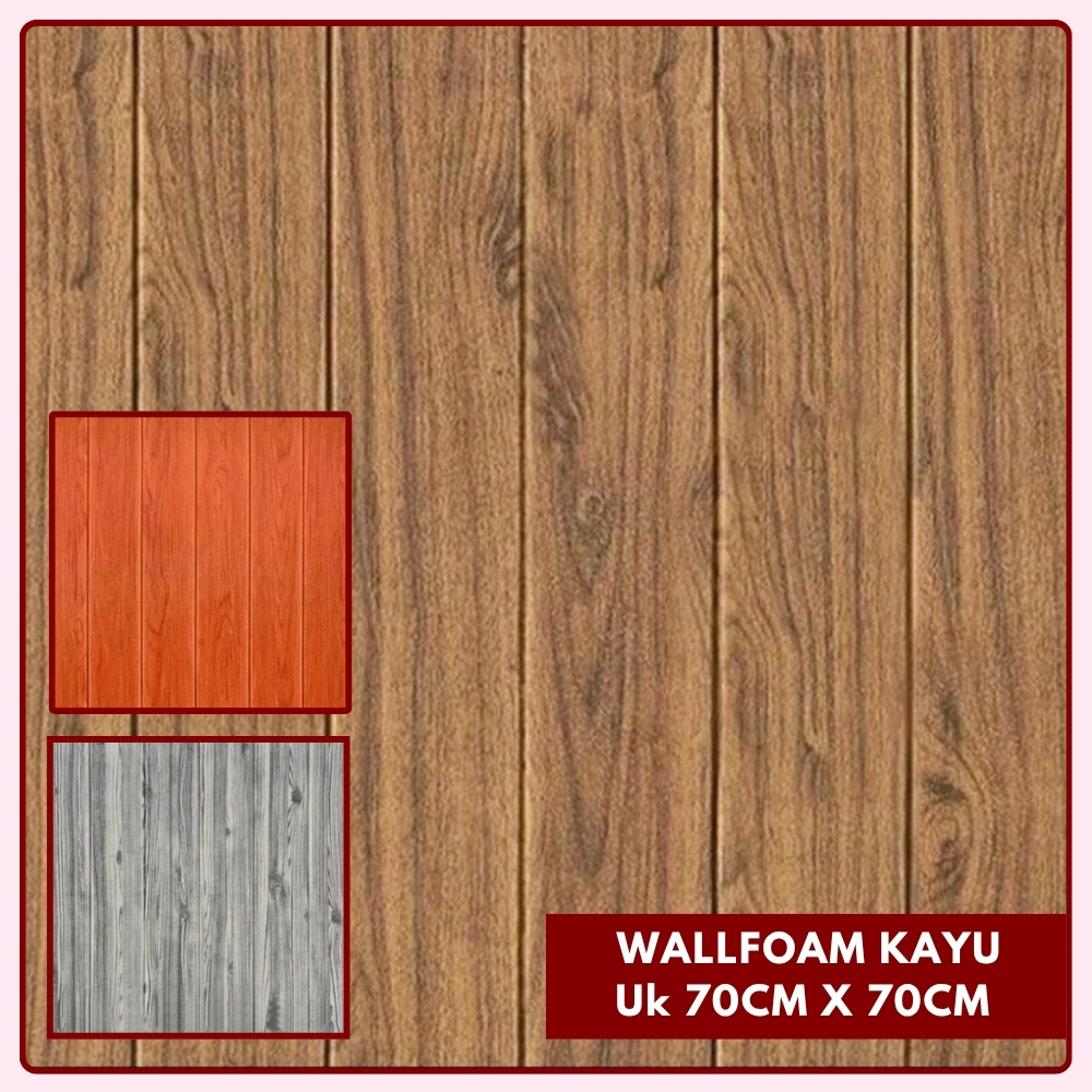 WallFoam 3D Motif Kayu Foam Dinding 3D Motif Kayu Coklat Wall Foam Dinding Motif Kayu Aestetik