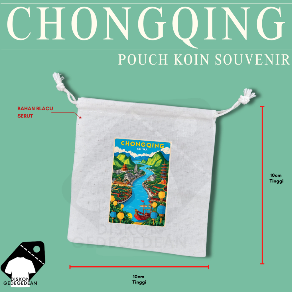 Diskongedegedean Pouch Dompet Koin Souvenir Chongqing Dompet Koin Oleh Oleh China Bahan Blacu Type 3