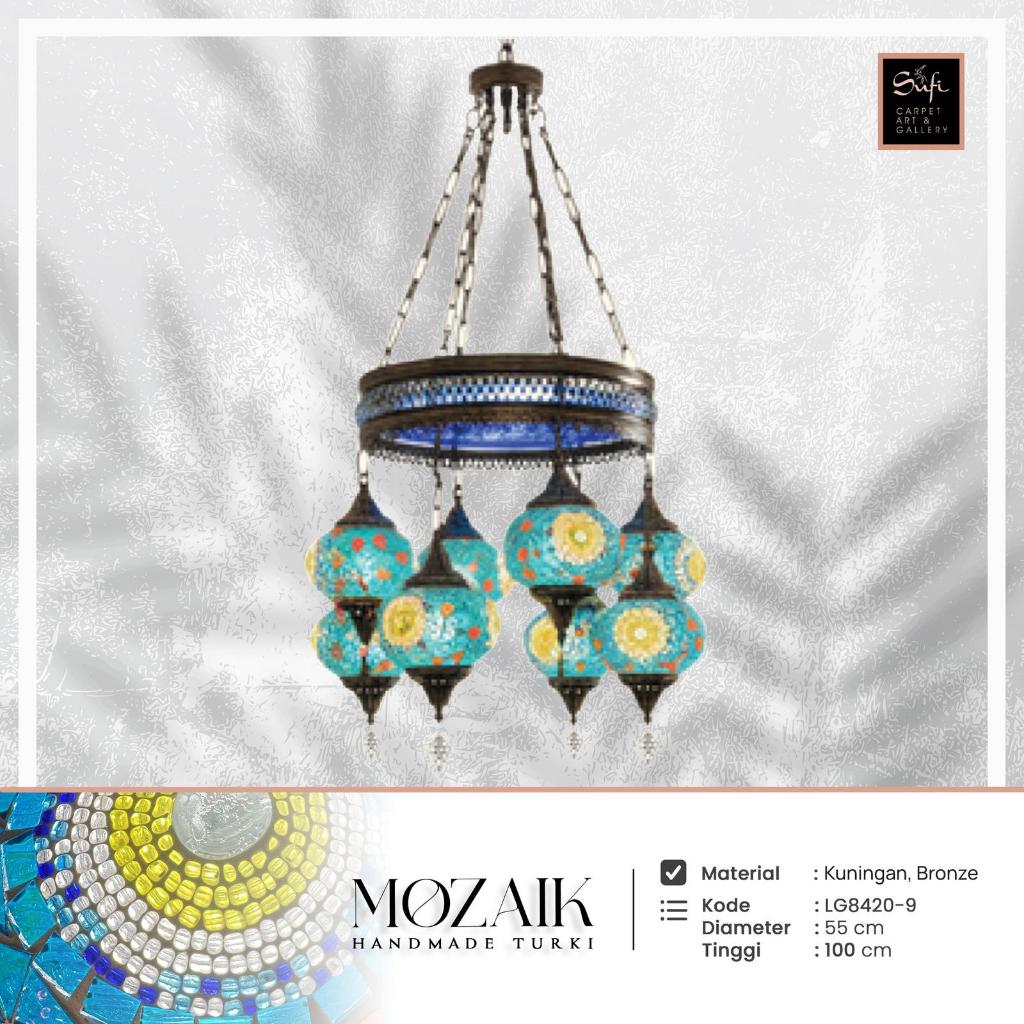 Lampu Gantung Hias Antik Classic Mozaik Turki 8 Lampu - Lagoon