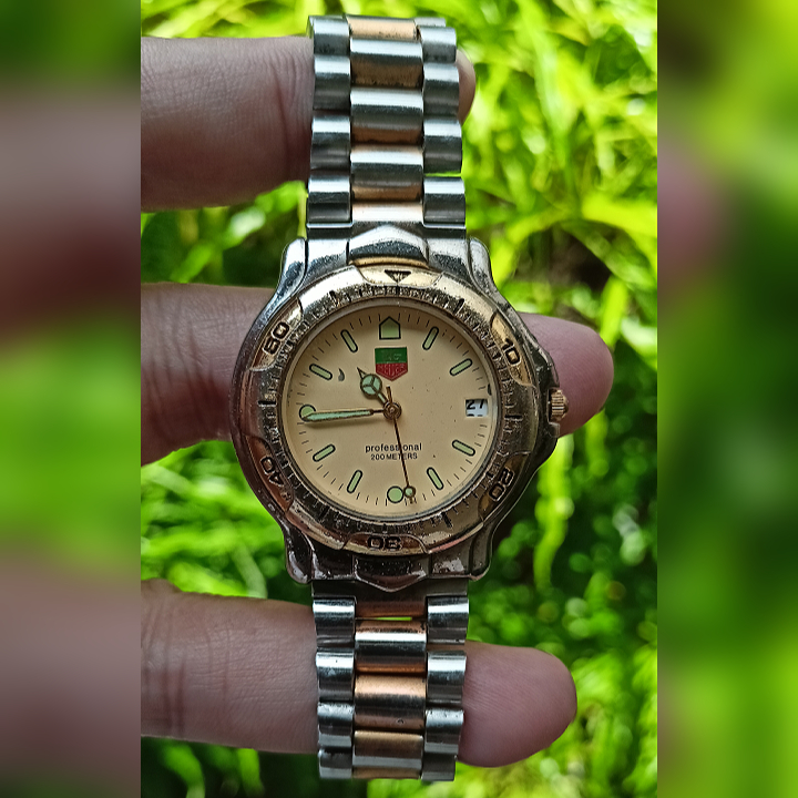 TAG HEUER Silver Gold Analog Watch Second | Jam Tangan Pria Preloved
