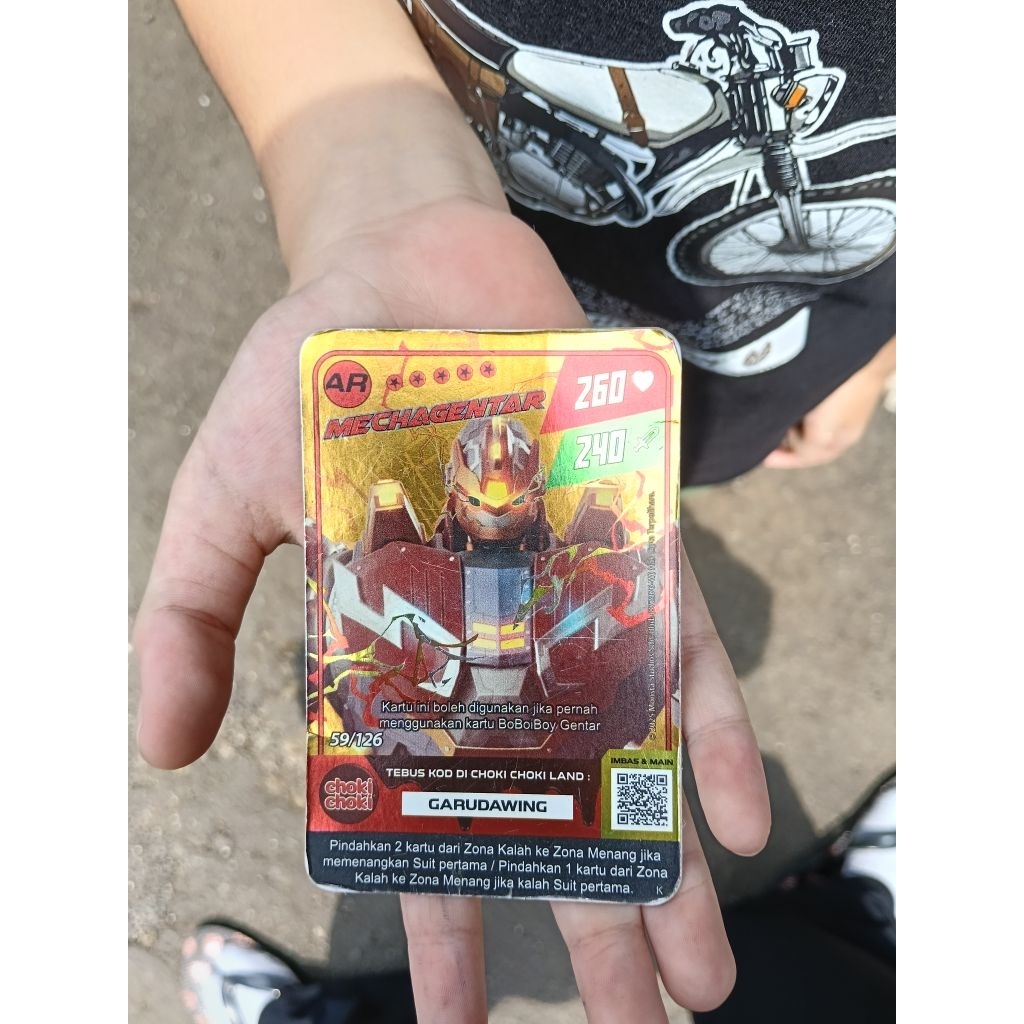 preloved kartu Boboiboy Choki choki AR bintang attack 240 darahnya 260