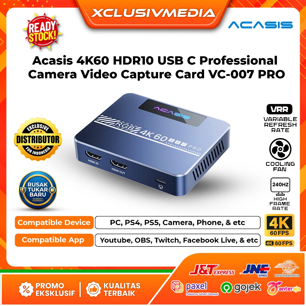 ACASIS HDMI Video Capture Card USB 3.0 4K 60Hz Ultra HDR - VC 007PRO