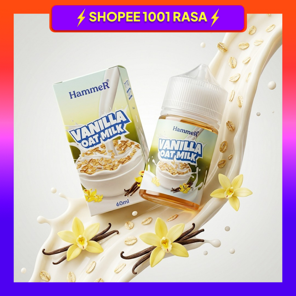 Hammer New Flavour Vanilla Oat Milk Freebase 60ml 100% Authentic