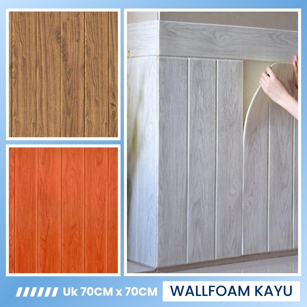 Wallpaper Dinding 3D Stiker Kamar Tidur Wall Foam Batu Bata Motif Batu Alam 3D Wall Wallpaper Foam