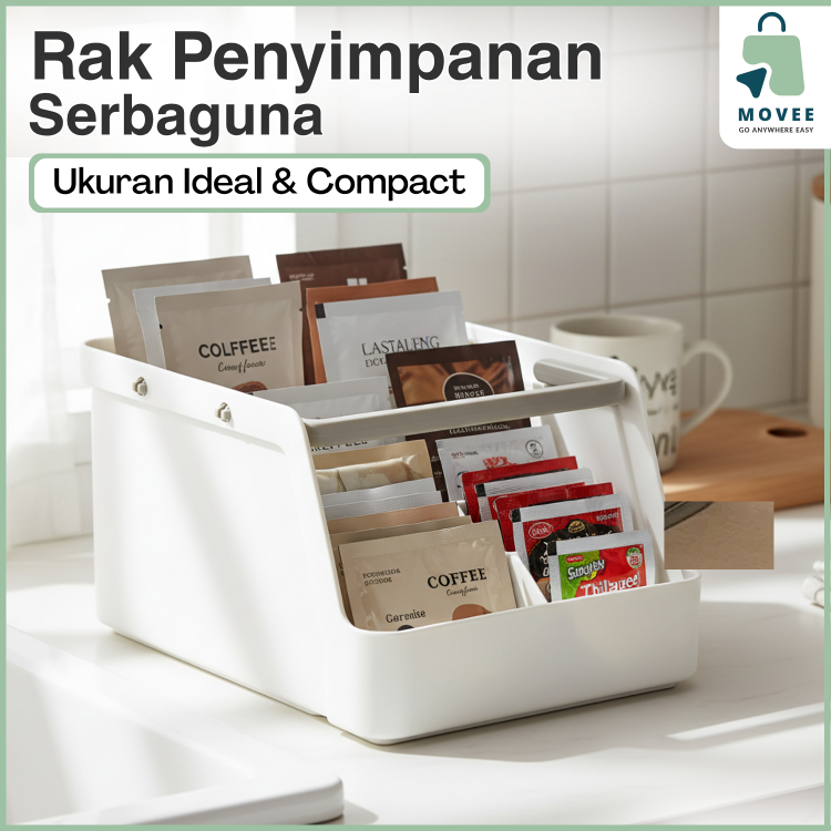 Rak Kopi Sachet Minimalis Tempat Bumbu Sachet Dapur Keranjang Snack Tempat Teh Rak Minuman