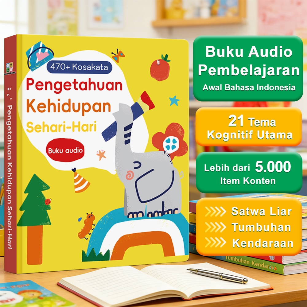 Mainan Buku Belajar Huruf ABC Bergambar, Buku Musik Interaktif Tekan Gambar untuk Anak, Anti Air Liu