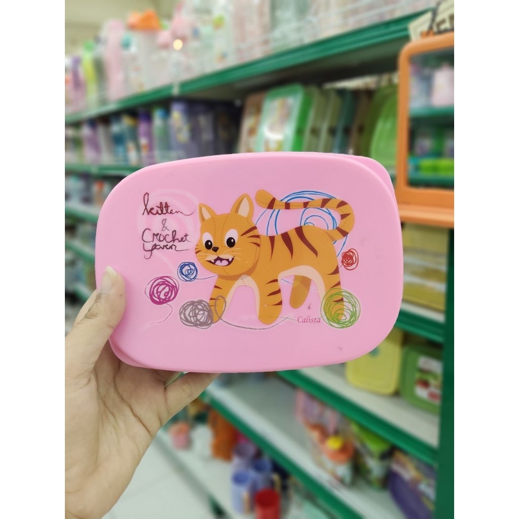 Calista Kotak makan lunch  box  2 sekat / Motif  lucu