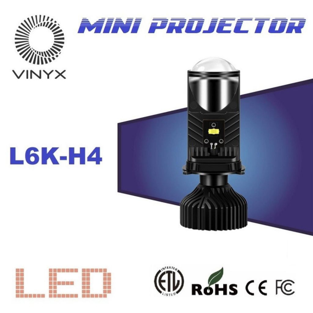 Lampu Utama Headlamp Projector Mini H4 L6K Vinyx Motor Mobil