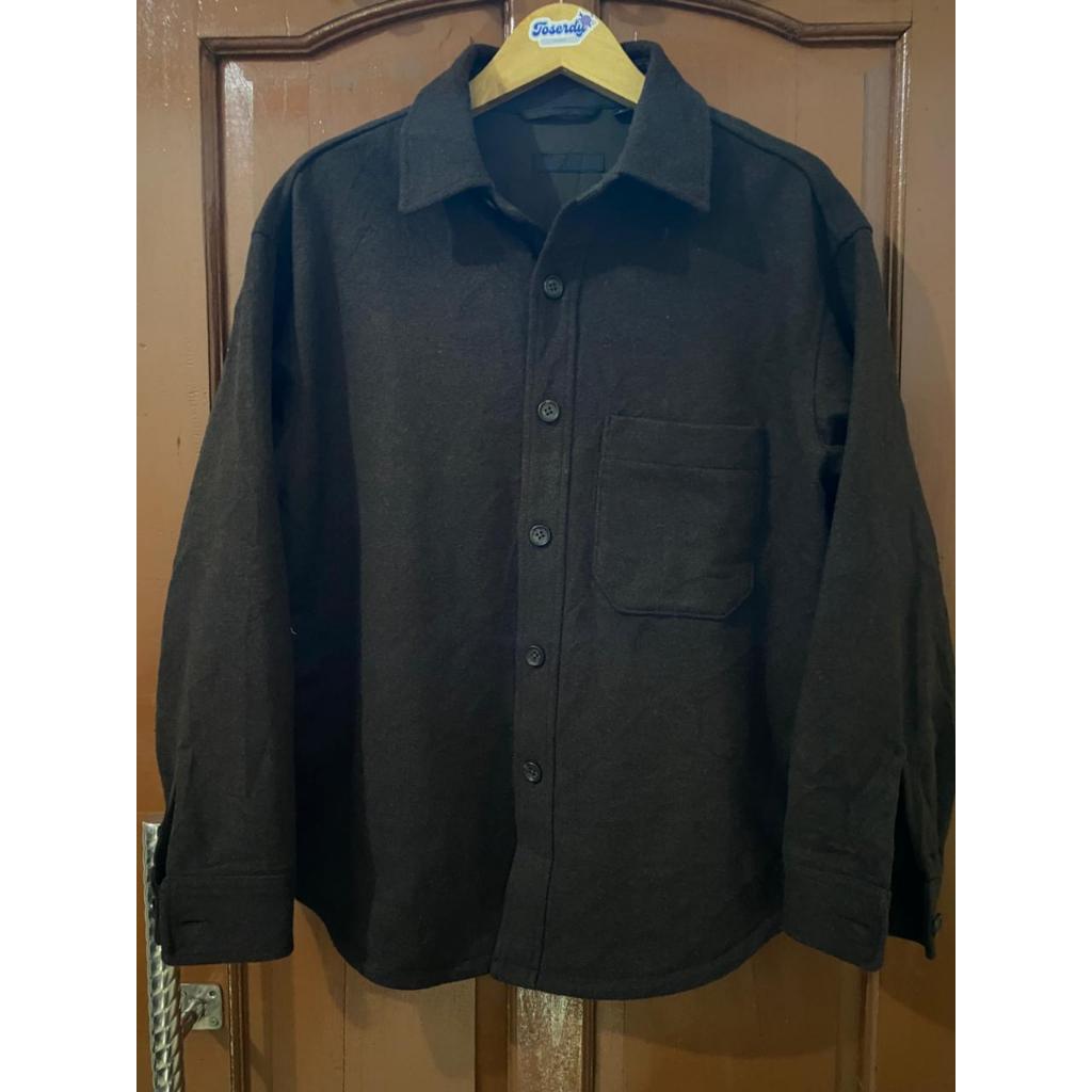 Uniqlo Overshirt  Plaid Woll Coklat