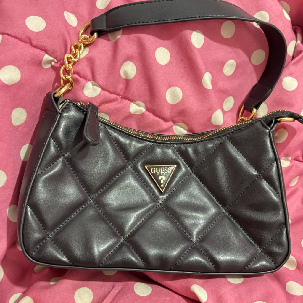 PRELOVED GUESS SHOULDER BAG BLACK ORIGINAL