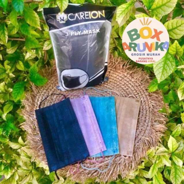 MASKER EARLOOP CAREION 3PLY - MASKER MERK CAREION LARIS ISI 50PCS