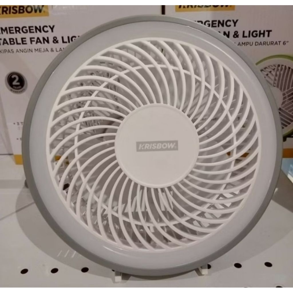 Kipas angin portable dan lampu emergency 6 inch