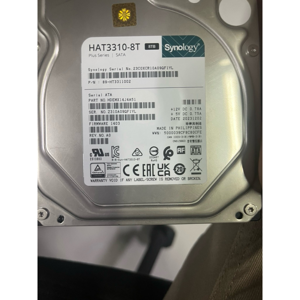 Synology Sata Plus HAT3310-8T 8TB HDD internal NAS