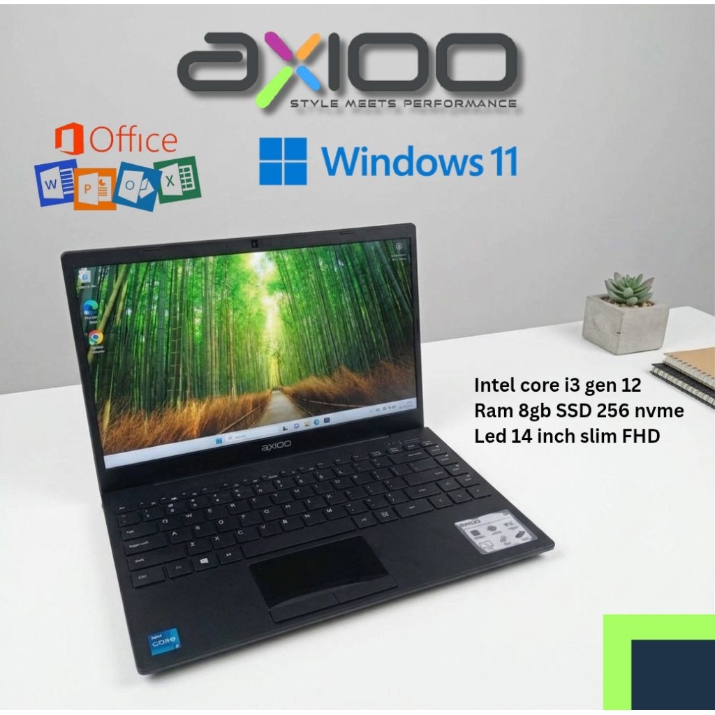 laptop axioo mybook z6 Intel core i3 gen 12 8/256 nvme siap pakai