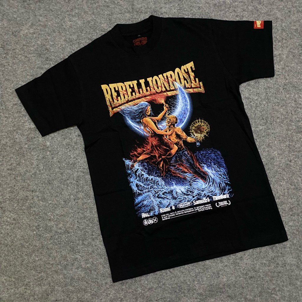 RebellionRose - Aku Kamu Samudra Original Kaos Band Katun Hitam