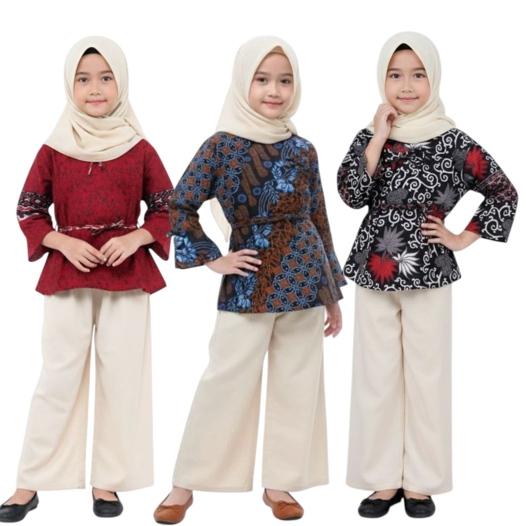 baju batik anak perempuan baju batik anak TPQ baju muslim anak batik kekinian