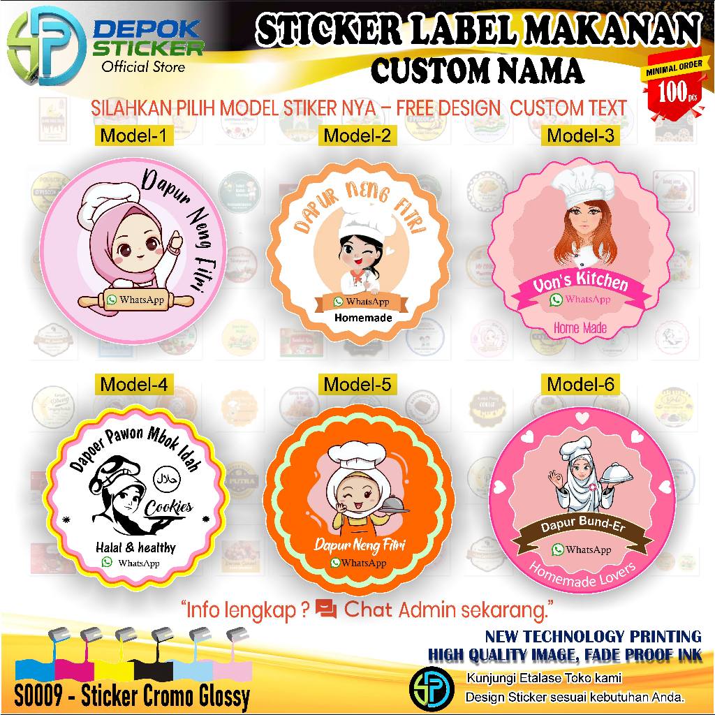STIKER CUSTOM LABEL MAKANAN ukuran 4 CM