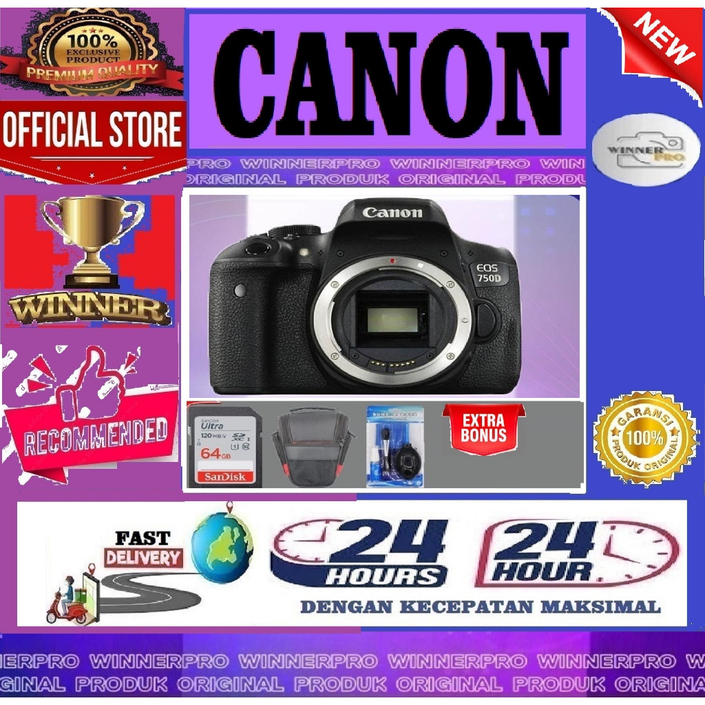 Kamera Canon Eos 750D Body Only - Canon Eos 750D