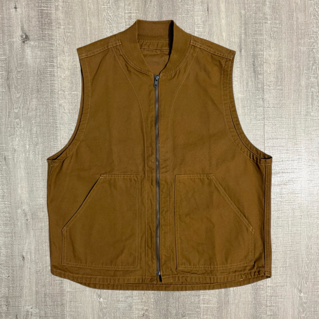 Global uniqlo canvas vest jacket