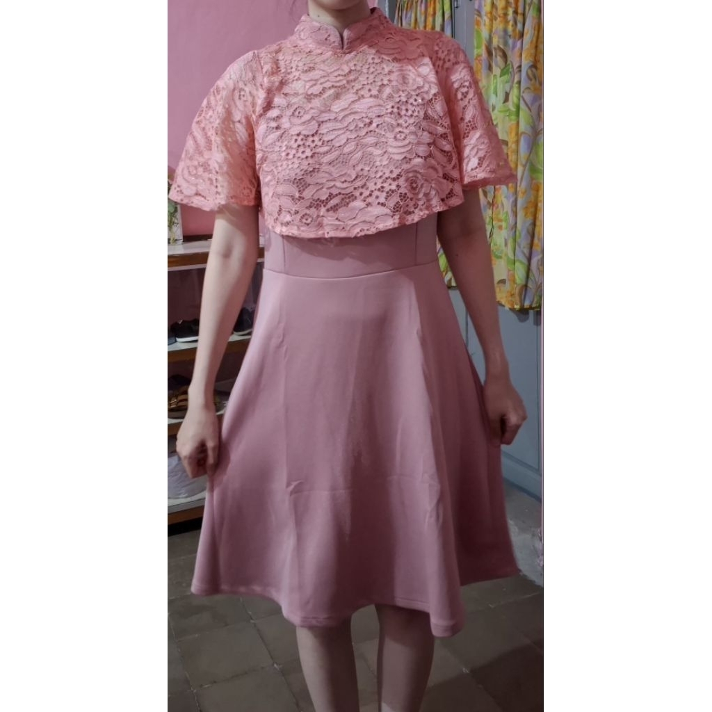 Dress Brukat Pink salem