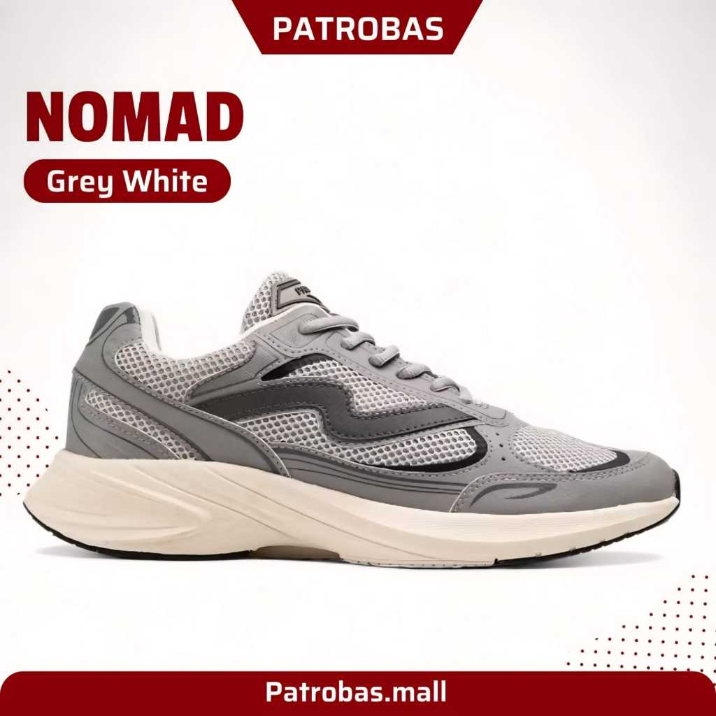 PATROBAS Nomad White Grey Original Sepatu Sneakers Casual Sport Pria Wanita