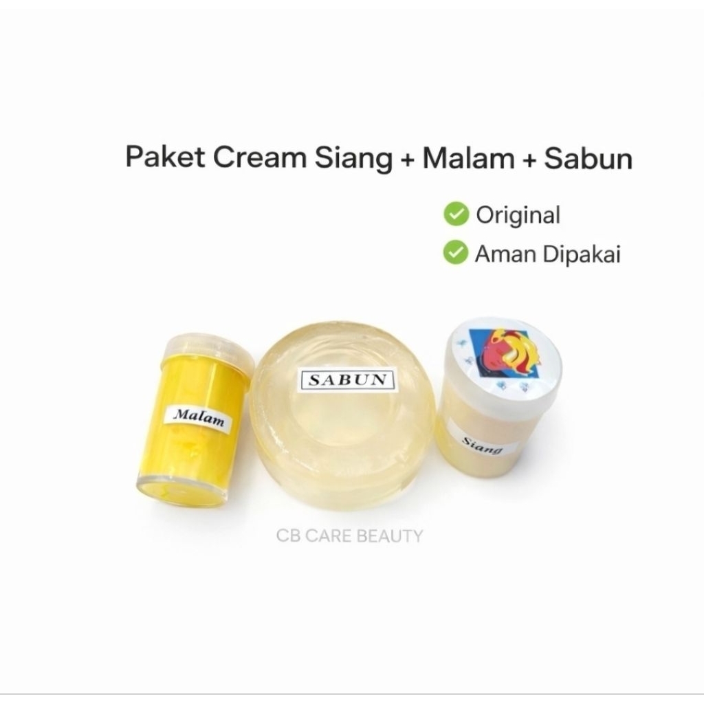 Cream JRG Original Siang Malam + Sabun BPOM Pemutih Wajah Glowing Kurus Murah