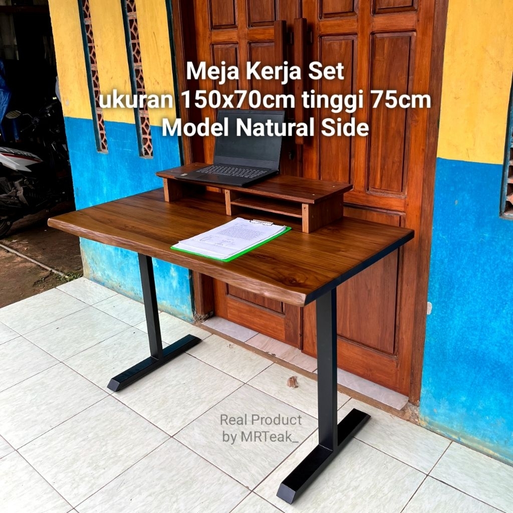 Meja Kerja Set kaki hollow Meja kerja minimalis Meja kerja kayu jati