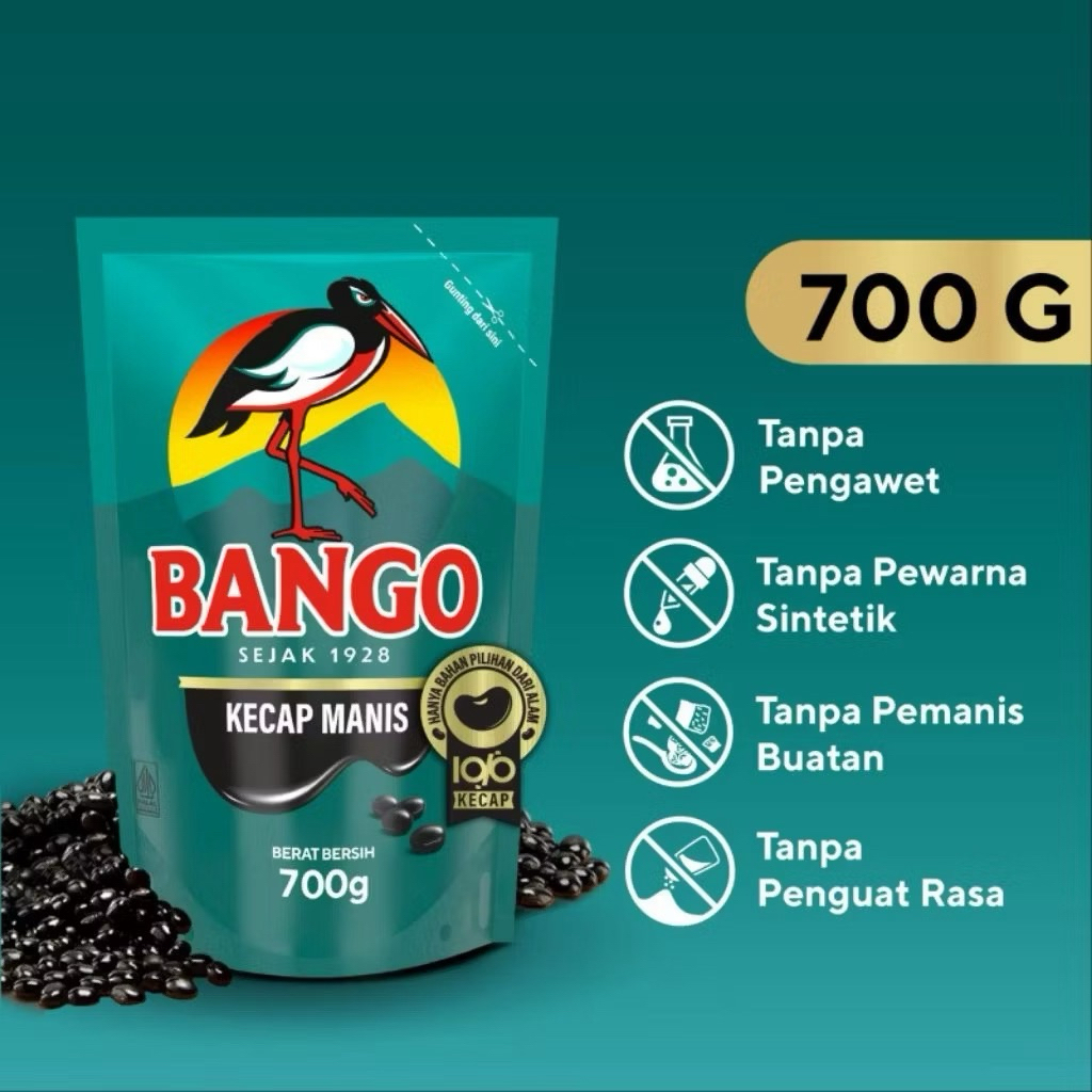 [KB] Kecap Manis Bango Refill 700GR - Rasa Manis Gurih, Alami, dan Higienis