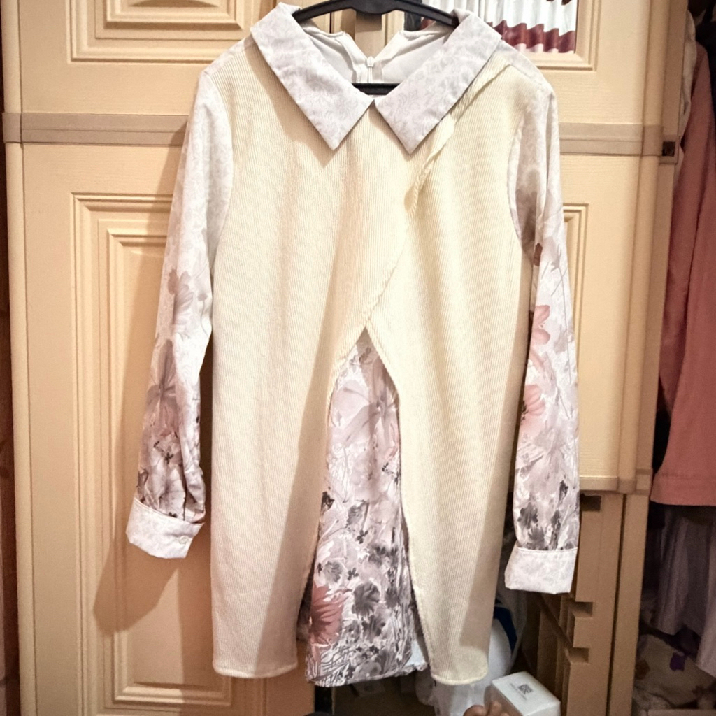 Preloved Tunik motif bunga - preloved tunik lebaran