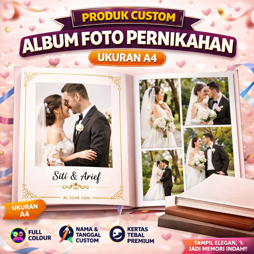 Cetak Album Pernikahan | Album Foto Pernikahan Ukuran A4