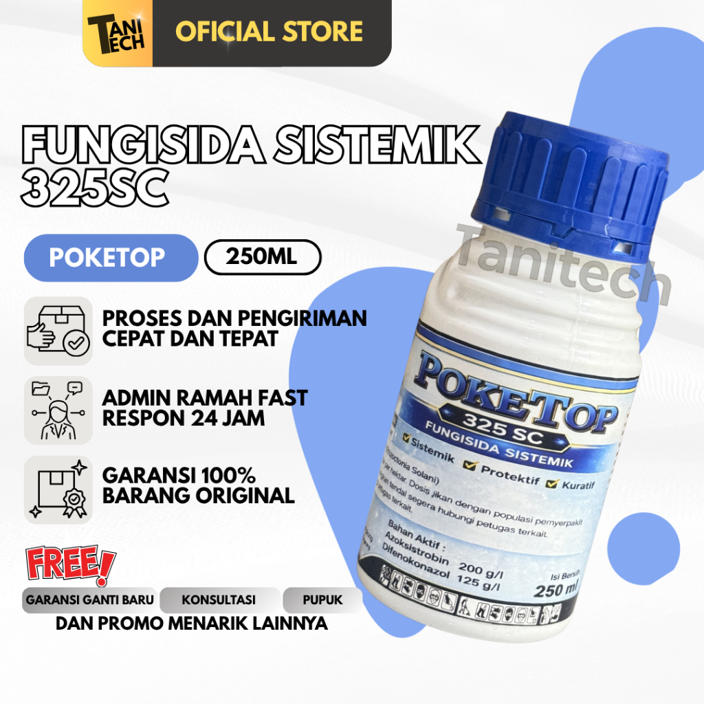 Poketop 325SC 250ML Fungisida Cabai Tomat Anti Penyakit Jamur Sistemik