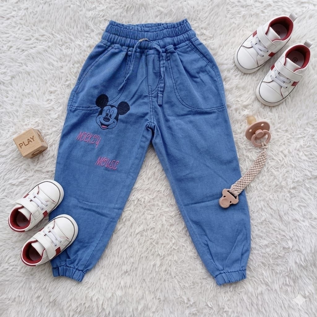 CELANA JEANS JOGER ANAK USIA 4-9 TAHUN / CELANA JOGER JEANS ANAK PEREMPUAN / JOGER JEANS ANAK / JOGE