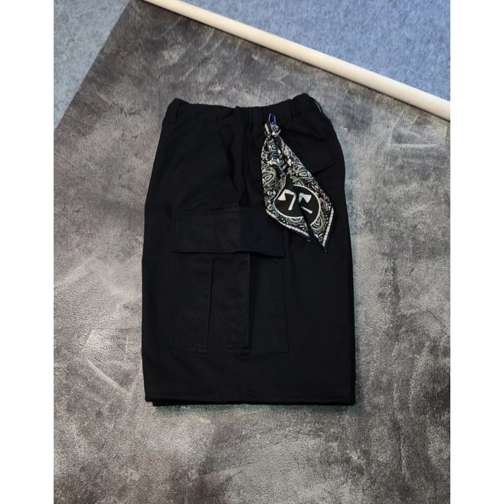 Wego Japan Cargo Jorts Wide Pant Solid Black