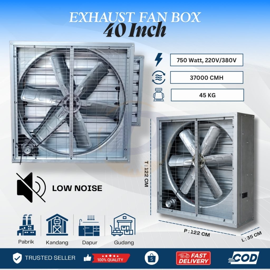 Blower Kipas Exhaust Fan 40 inch untuk Kandang Ayam close house | Industri | Gudang - South East Mar