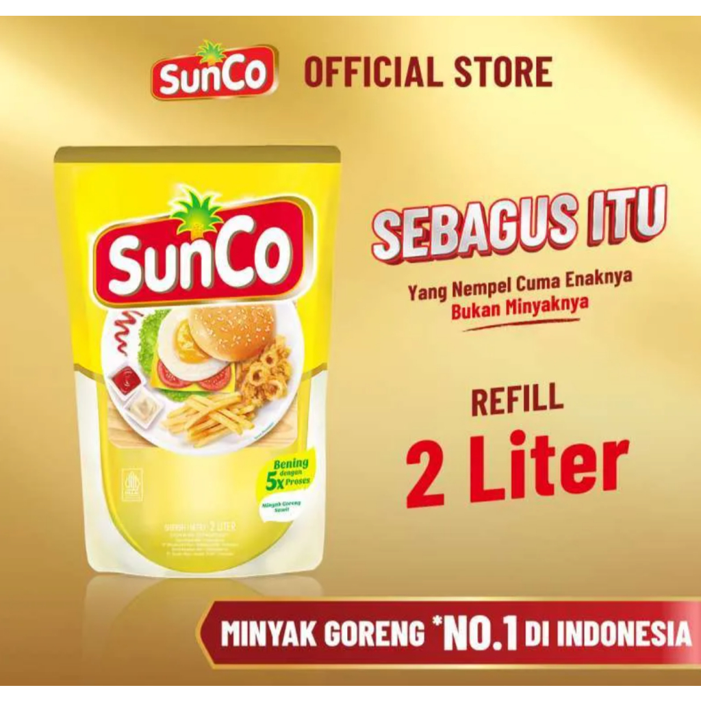 Minyak Goreng SUNCO 2 Liter - Minyak Goreng Sehat - tidak nempel di Makanan