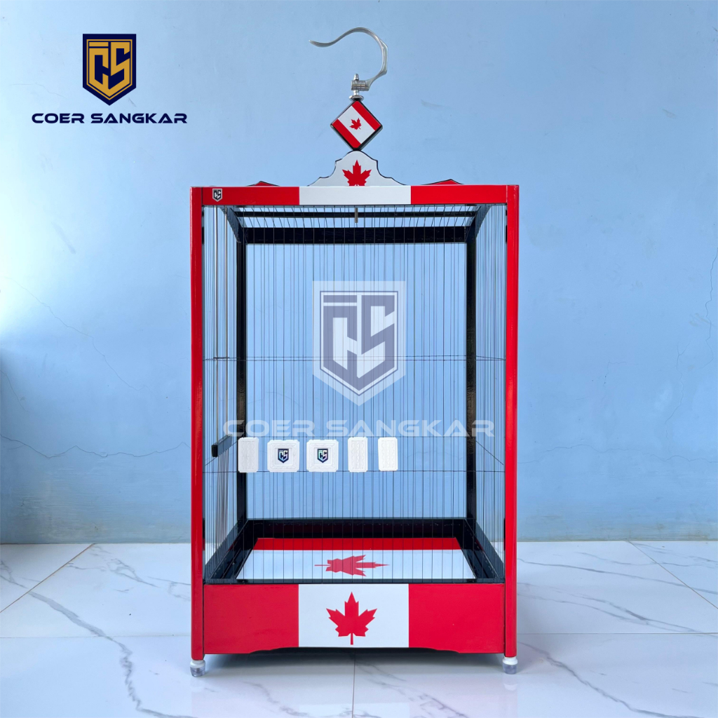 COER SANGKAR SENAR MOTIF CANADA UKURAN NO 2 (38 X 43 CM) SANGKAR KENARI SANGKAR BURUNG LOMBA