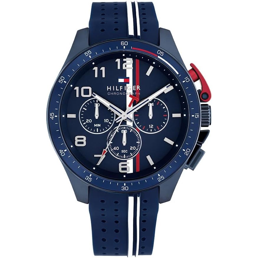 Tommy Hilfiger Bank Blue Silicone Chronograph Men's Watch - 1792169