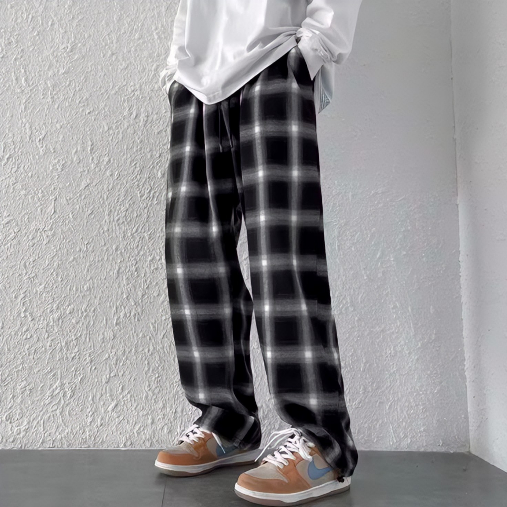 Celana Flanel Panjang Celana Tartan Pria Flanel Pants Cowok